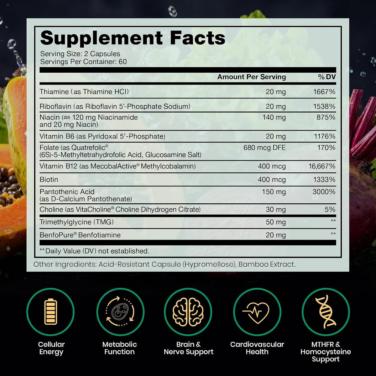 Pure Therapro Rx Methylated B Complex – Methylcobalamin & Adenosylcobalamin: Two active forms of B12. – Image 2