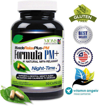 All Natural Muscle Relax Formula PM Plus – Night-Time Relaxer – Maximum Strength Natural Relief (50 Capsules)