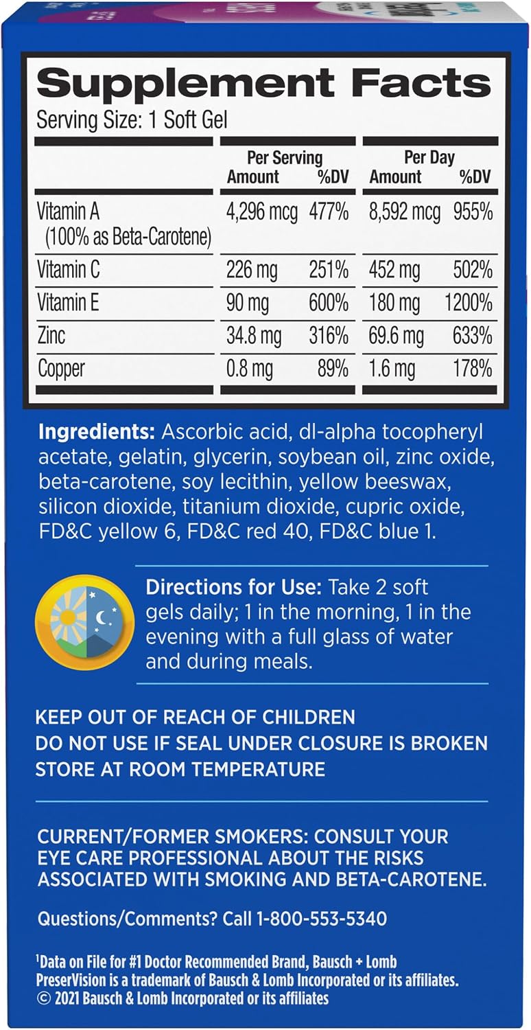 PreserVision AREDS Eye Vitamins - 120 Softgels - görsel 2