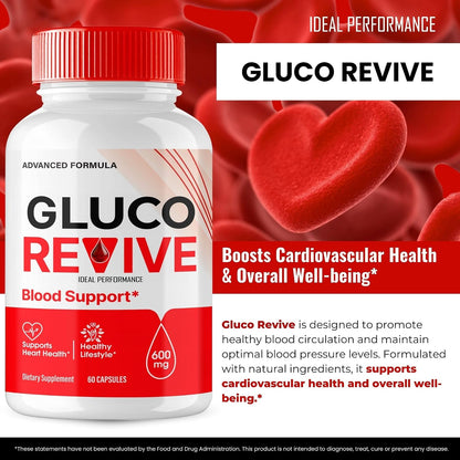 Gluco Revive Supplement Capsules - Maximum Strength All Natural Formula (3 Pack)