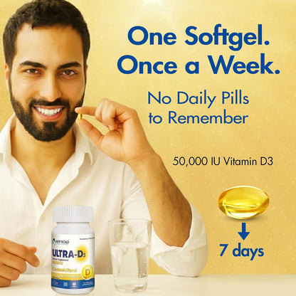 ULTRA-D3 Once-Weekly Vitamin D3 50,000 IU Soft-gels, 50 Count Bottle
