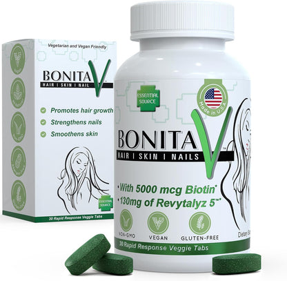 Essential Source Biotin 5000 mcg - Hair, Skin & Nails Vitamins for Women and Men - 30 Tablets