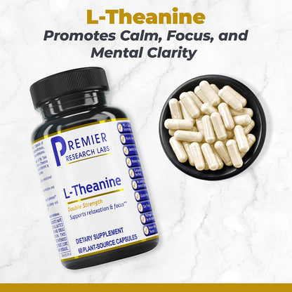 Premier Research Labs L-Theanine Double – Supports Mental Clarity and Focus: Many users find that L-theanine helps – Image 2