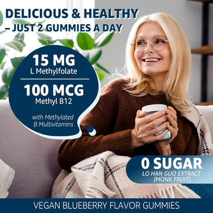 L-MethylFolate 15mg & Methyl B12 Gummies - – Cognitive Function: Adequate B vitamins, particularly folate and B12, – Image 6