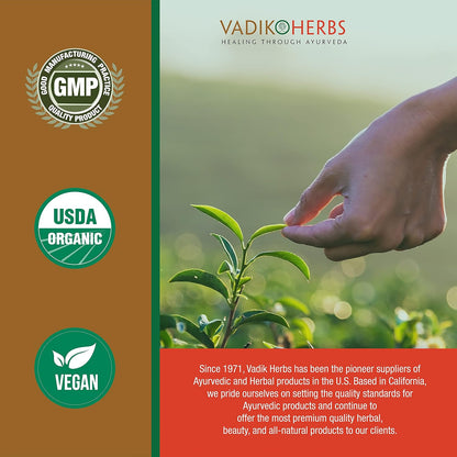 Vadik Herbs Certified Organic Bhumy Amalaki (Phyllanthus amarus) Powder 100 Veg Capsules