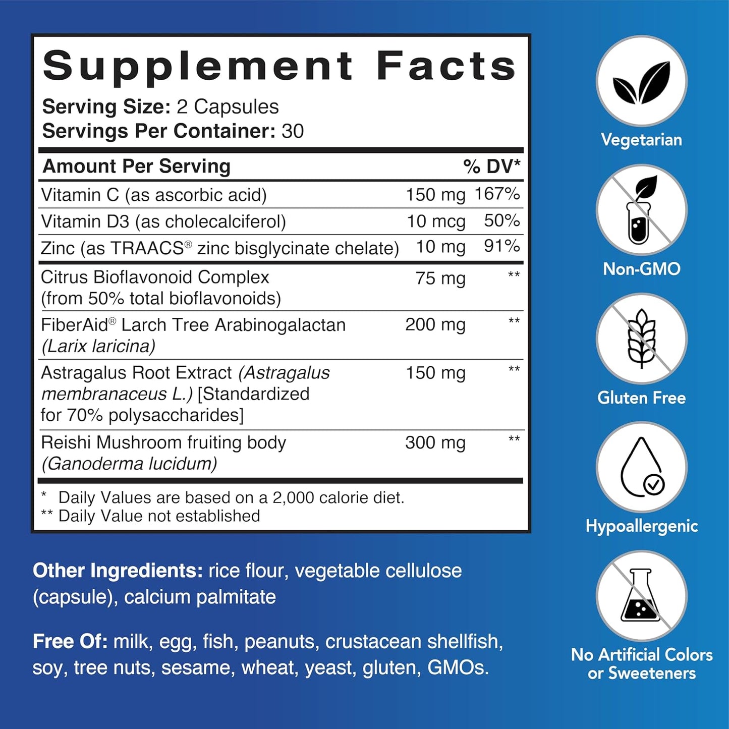 Patient One Immune Maintenance – Immune Support Supplement with Vitamin D3, Astragalus, and Zinc – 60 Capsules - görsel 2