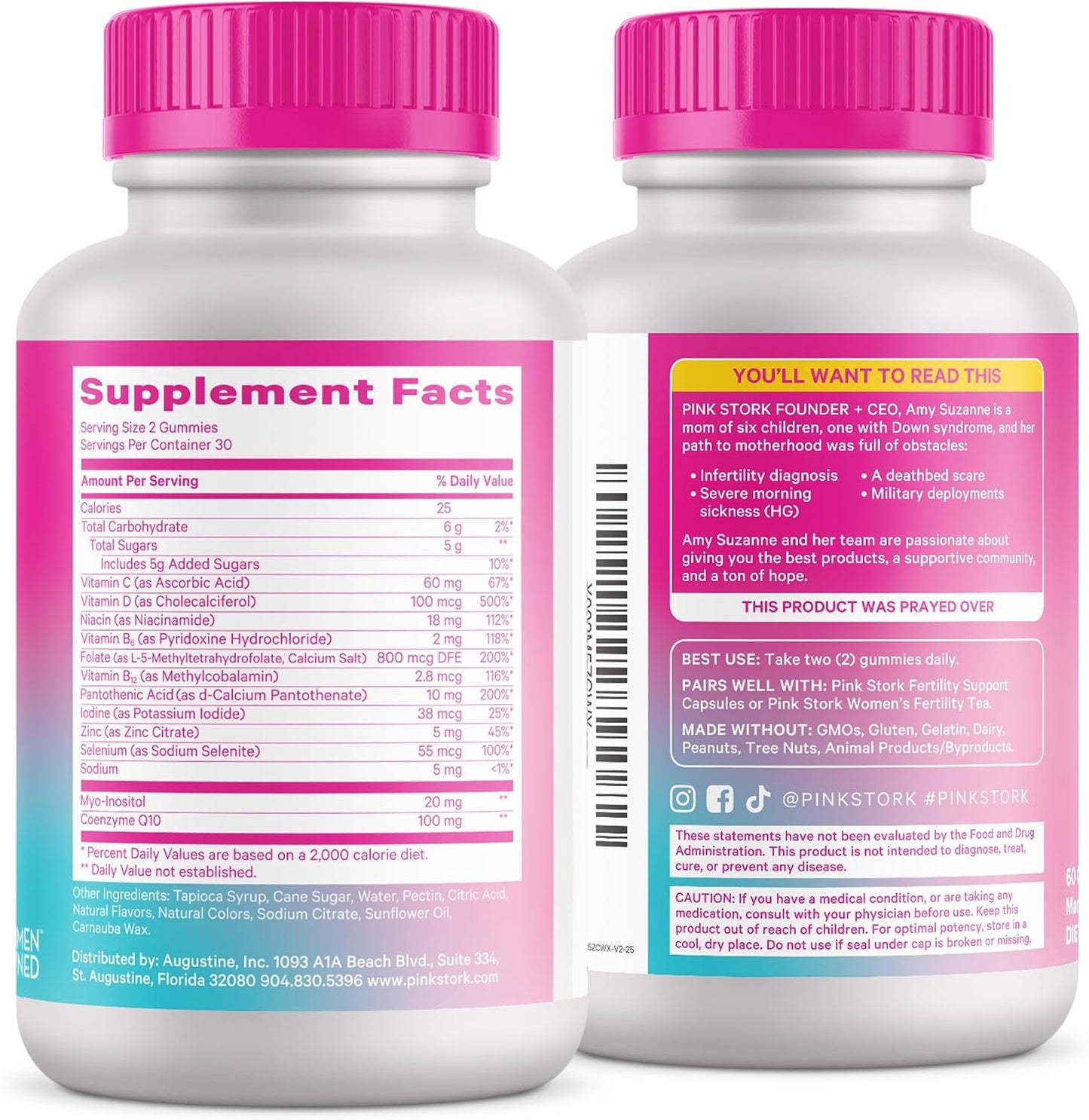 Pink Stork Fertility Gummies for Women's - CoQ10, Myo-Inositol, Methylated Folate - 60 Count - görsel 8
