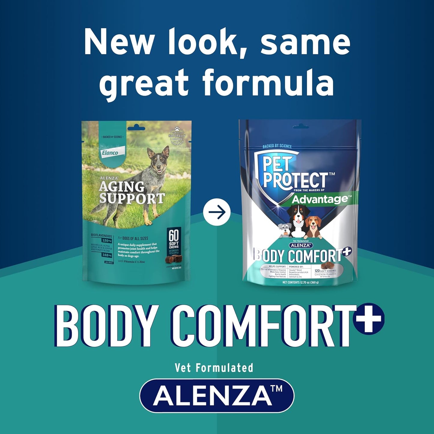 Pet Protect Whole Body Comfort+ Supplement for Dogs – Vet-Formulated Alenza, Supports Normal Inflammatory Response, Chicken-Flavoured Soft Chews (120 Count) - görsel 3