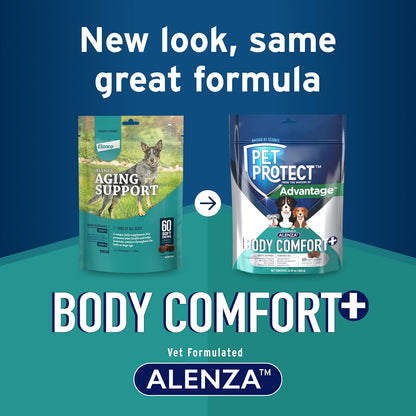 Pet Protect Whole Body Comfort+ Supplement for Dogs – Vet-Formulated Alenza, Supports Normal Inflammatory Response, Chicken-Flavoured Soft Chews (120 Count)