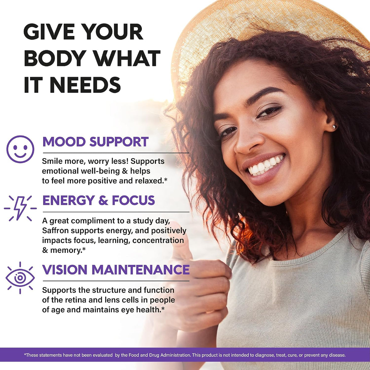 Natural Saffron Supplements – Pure Saffron – Vision & Eye Health: Saffron has been studied for its role in – Image 3