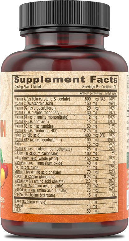 DEVA Vegan Multivitamin and Mineral Supplement - One a Day Formula with Greens - Iron Free - 90 Coated Tablets (Pack of 2)