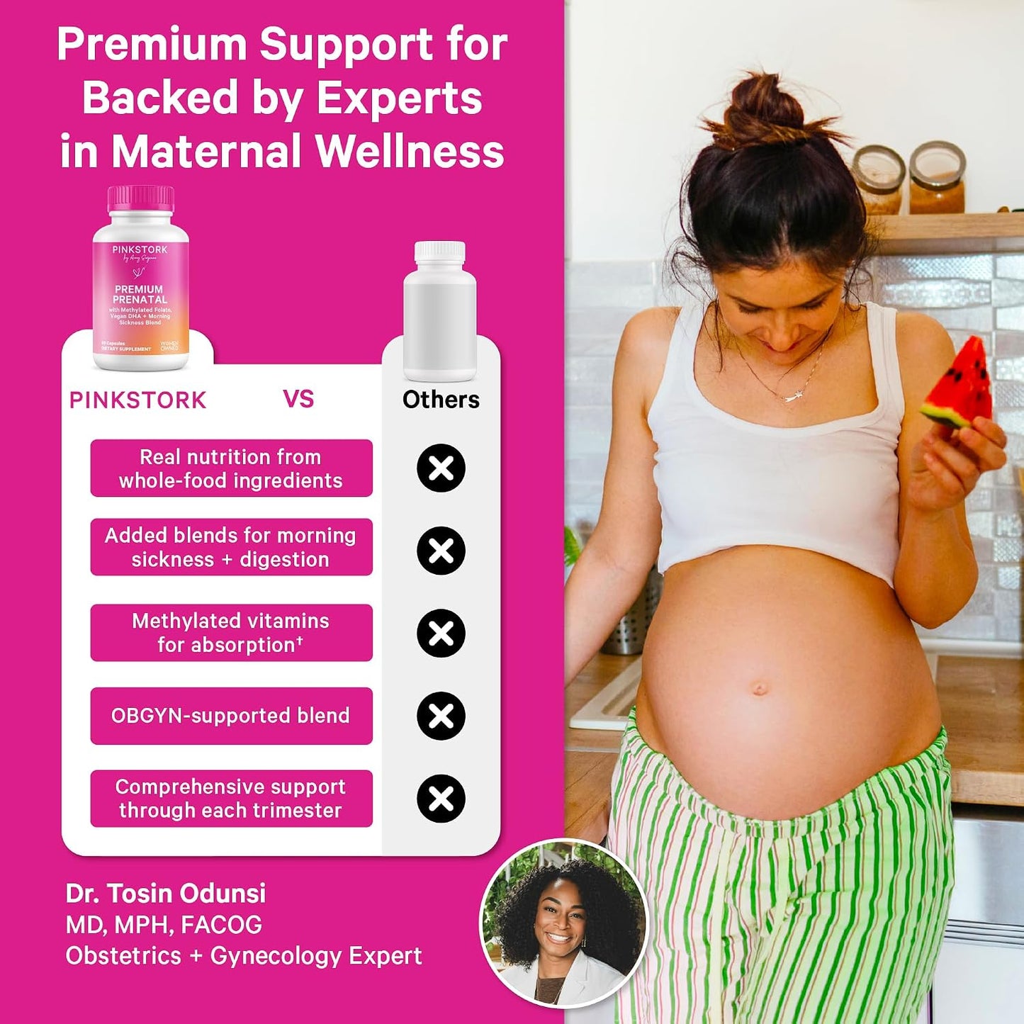 Pink Stork Premium Prenatal Vitamins for Women, 60 Capsules - görsel 3