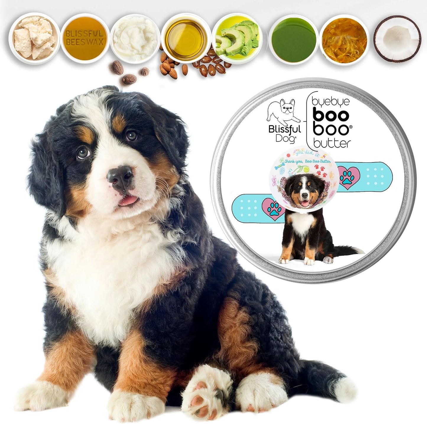The Blissful Dog 1 oz Tin Bernese Mountain Dog Booboo Butter - görsel 2