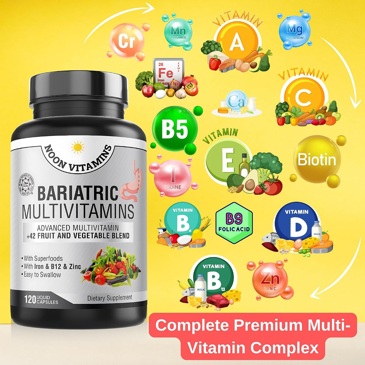 Bariatric Multivitamin with Iron for Women's – Vitamin D : Keeps bones strong and your immune system in top shape. – Image 4