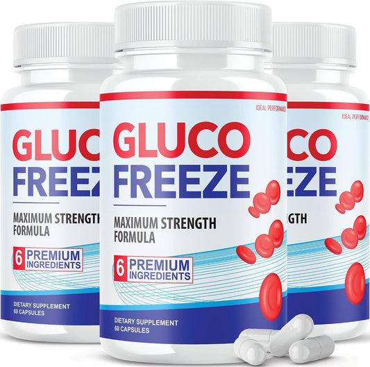 (3 Pack) Glucofreeze Pills - Official – Blood Sugar Support: Cinnamon bark has been studied for its ability to – Image 1
