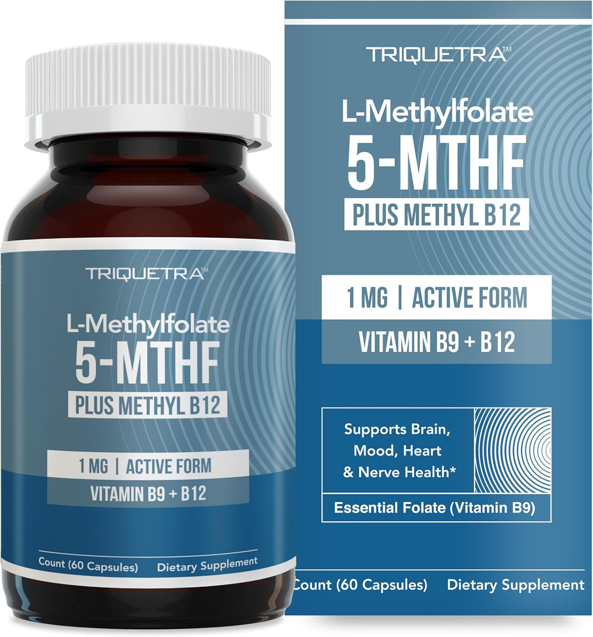 L Methyl Folate 1000 mcg Plus Methyl B12 – Mood and Cognitive Function: Both nutrients are involved in making – Image 1