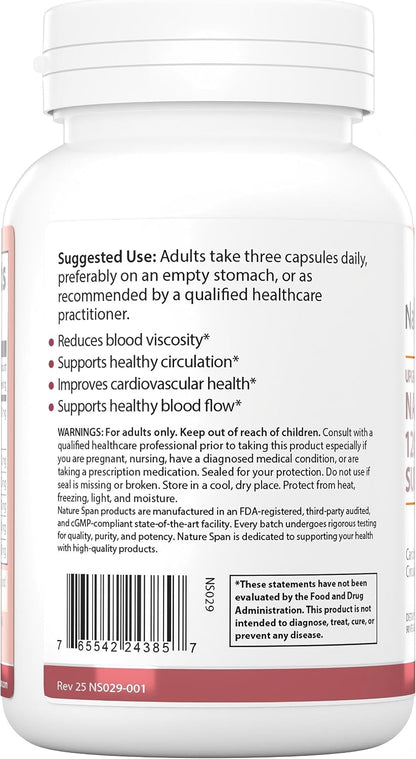NATURESPAN Nattokinase 12,000 FU Supplement - 90 Capsules, Enzyme-Based Formula for Daily Wellbeing