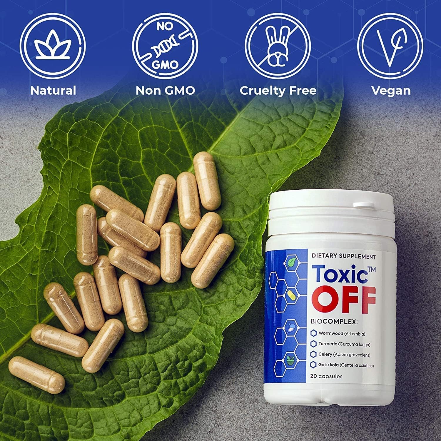 TOXIC OFF Daily Easy Swallow Capsules, 20 Servings - görsel 3