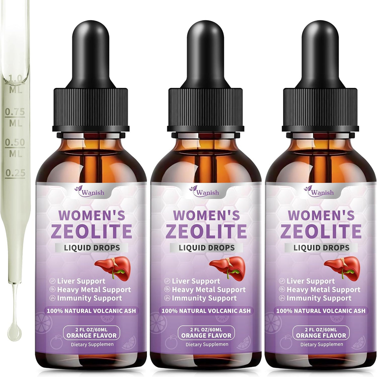 Wanish Premium Zeolite Drops for Women's - 99%+ Pure Natural Volcanic Ash with B12 & D3, Vegan, Non-GM, 118 mL – Image 6