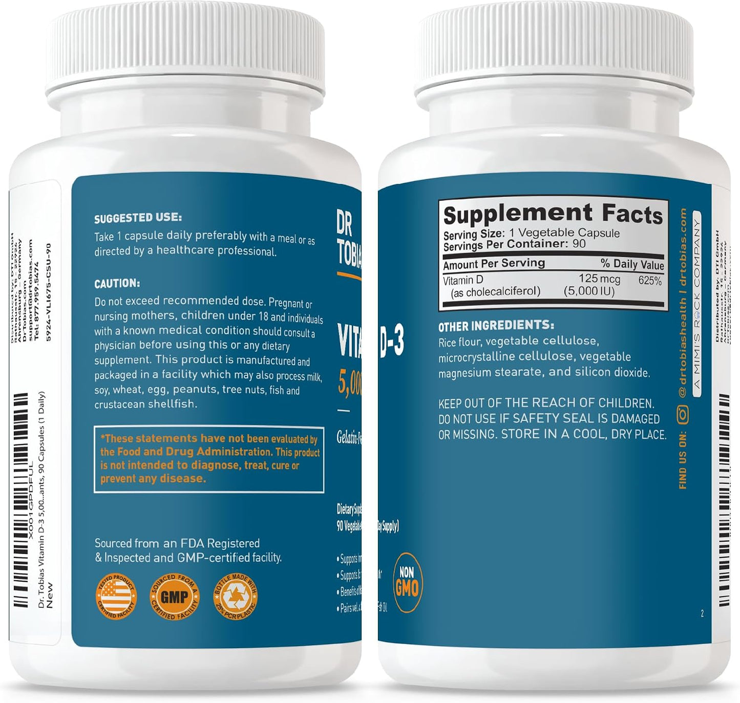 Dr. Tobias Vitamin D3 5000 IU, 90 Capsules - görsel 5