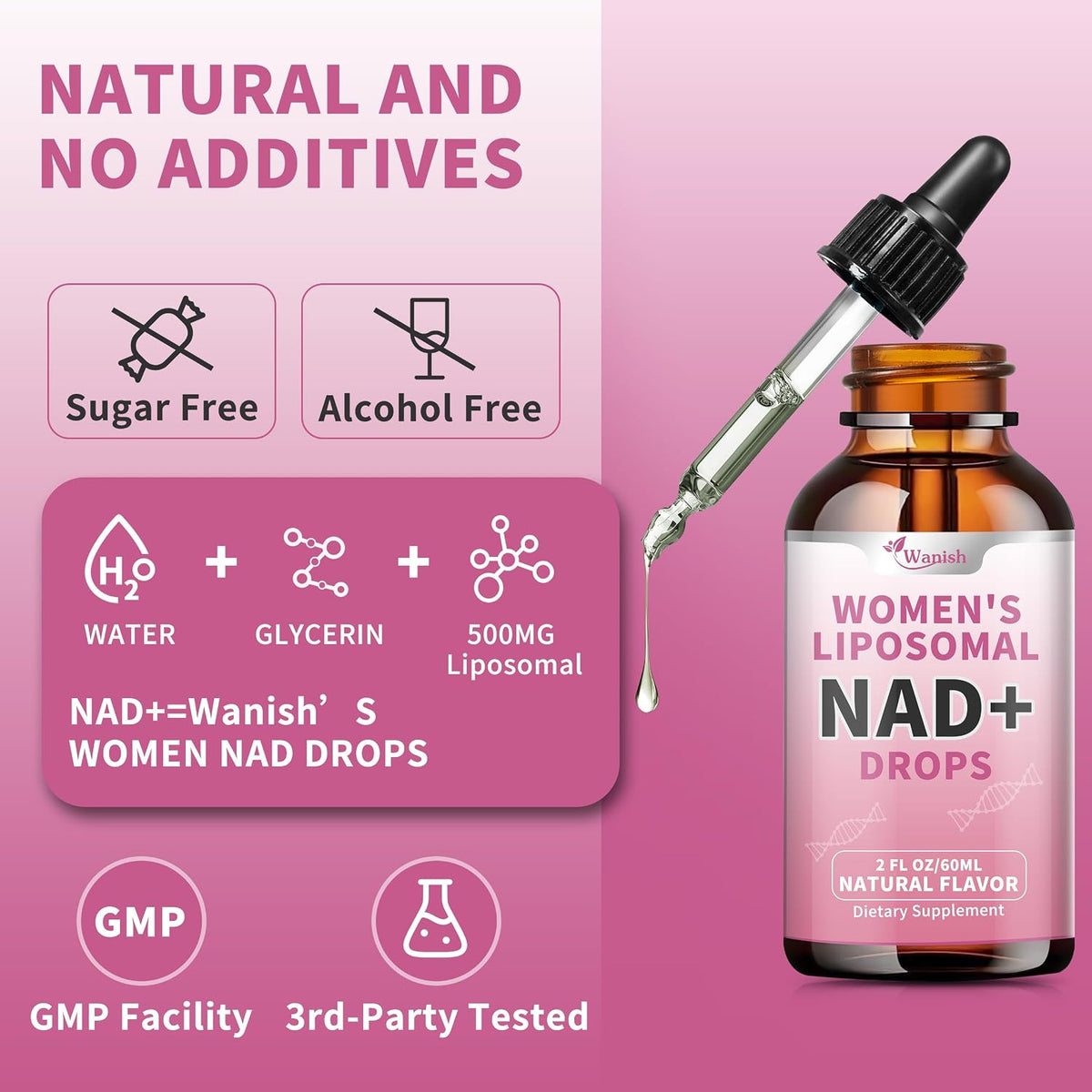Wanish Liposomal NAD Liquid Supplement – – Enhance metabolic efficiency: NAD+ helps optimize your body's energy – Image 6