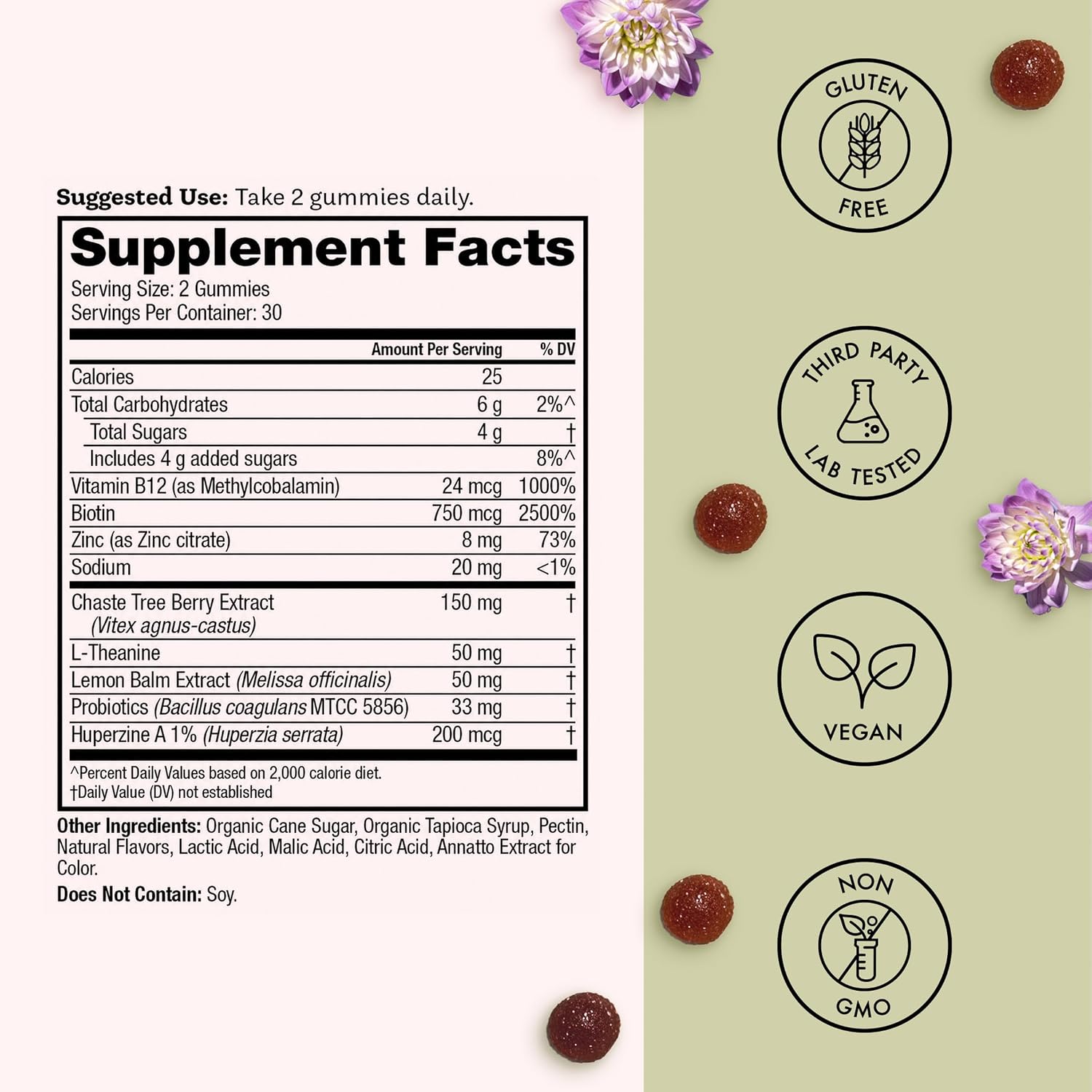 Winged Wellbeing Teen Queen Multivitamin Gummies for Teen Girls – Mood & Hormonal Support – 60 Gummies - görsel 6