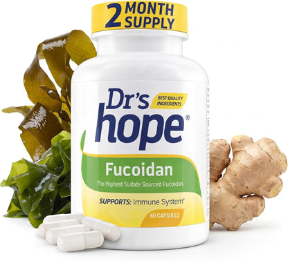 Dr's Hope Fucoidan 65mg – Brown Seaweed Extract for Immune, Gut and Heart Health (60 Capsules)