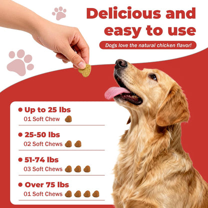 Dog Lumps and Bumps Supplement, Lipoma Treatment for Dogs - Immune Support Chews with Turkey Tail Mushroom, Reishi, – Image 5