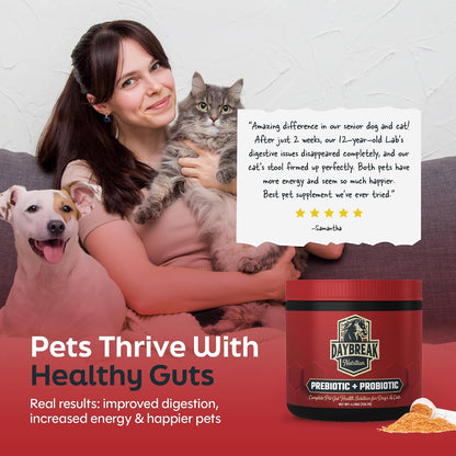 Daybreak Nutrition Probiotics for Cats & Dogs - 6 Billion CFU Prebiotic & Probiotic Powder - 8 Strains - Gut Health – Image 7