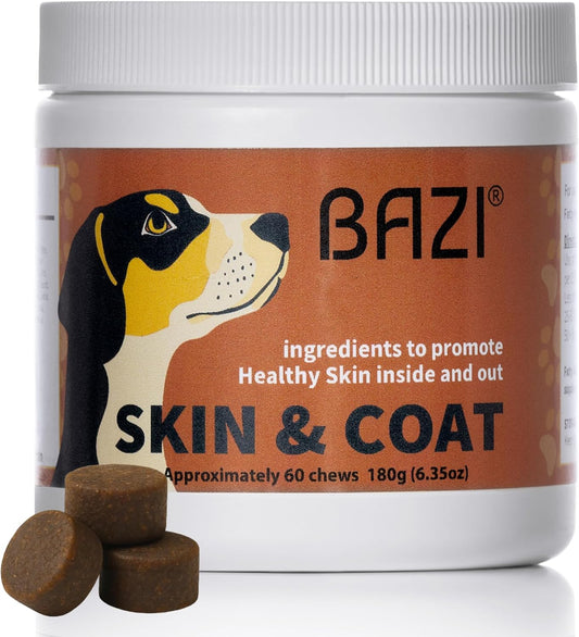 BAZI Skin & Coat Dog Chews – Collagen, – Collagen: This structural protein helps maintain skin elasticity and – Image 1