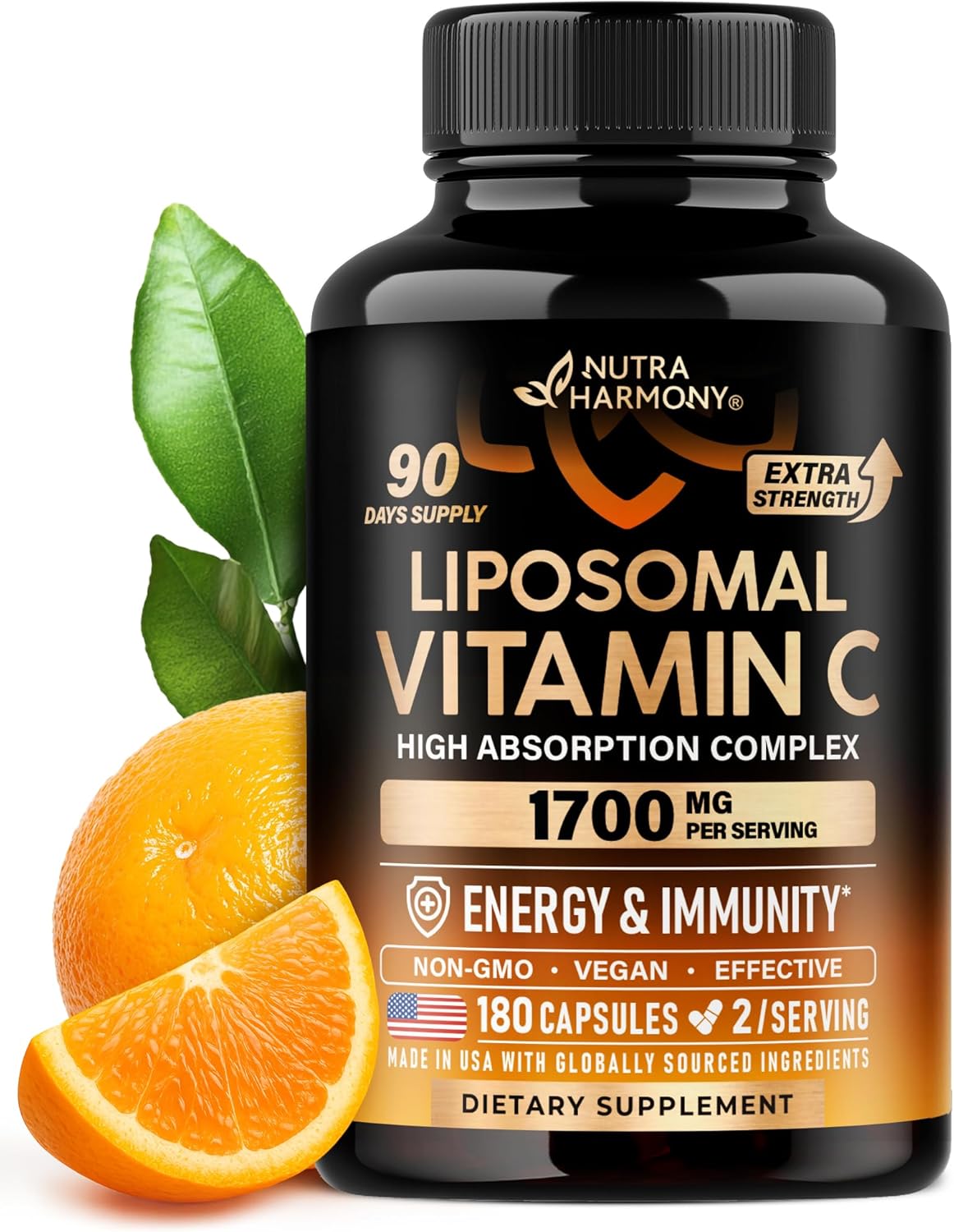 Liposomal Vitamin C 1700 mg – High – Immune Support: Vitamin C is well-known for its role in maintaining a – Image 1