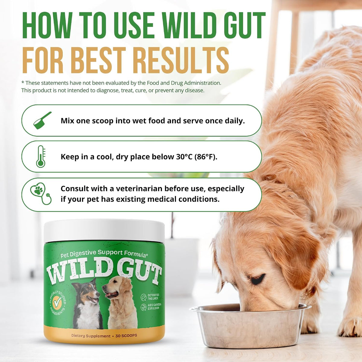 Wild Gut - Natural Probiotic Supplement for Dogs | Supports Digestive Health & Gut Microbiome | 8 Probiotic Strains | 3 – Image 6