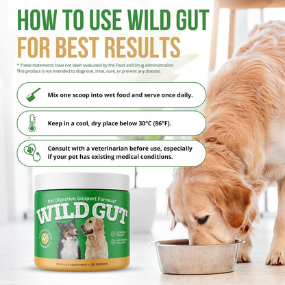Wild Gut - Natural Probiotic Supplement for Dogs | Supports Digestive Health & Gut Microbiome | 8 Probiotic Strains | 3 – Image 6