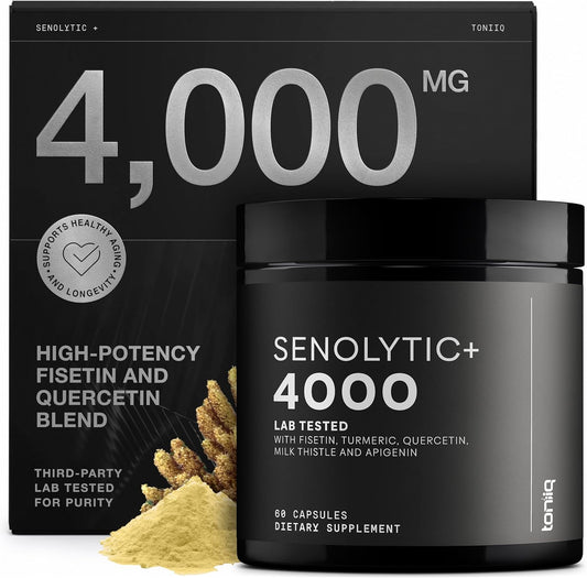 Fisetin Supplement – Ultra High Potency Senolytic Blend with Quercetin, Curcumin 97%, Apigenin & Milk Thistle – 3 Month – Image 1