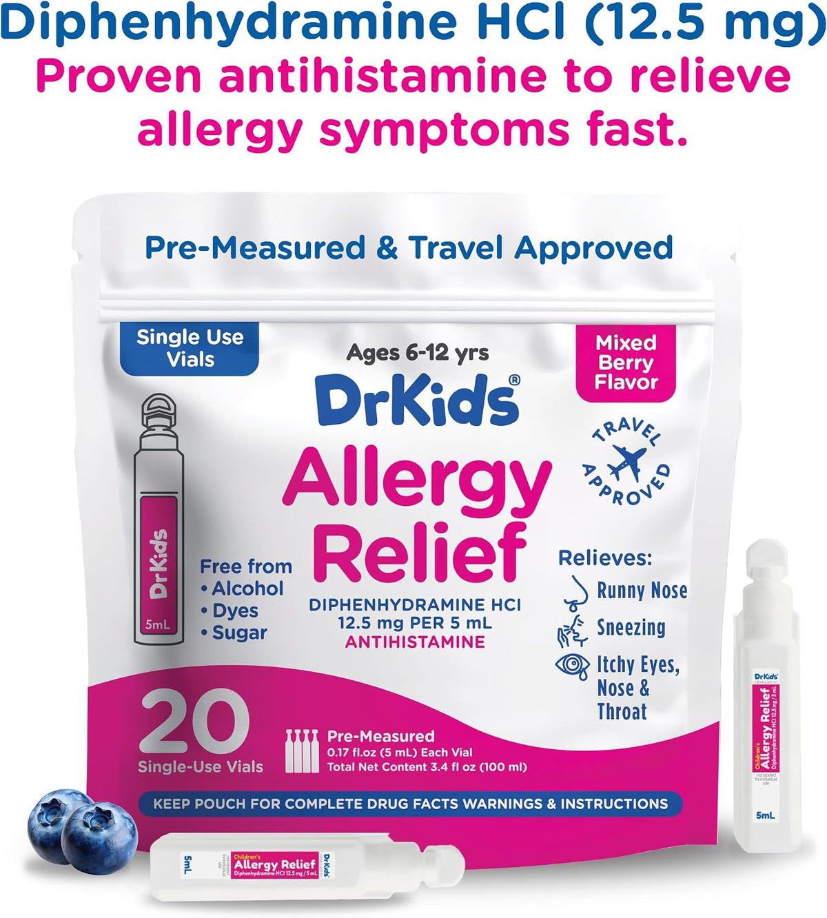 Dr. Kids Children's Allergy Relief Medicine, – Fast-Acting Relief: Each vial starts working quickly to ease – Image 6