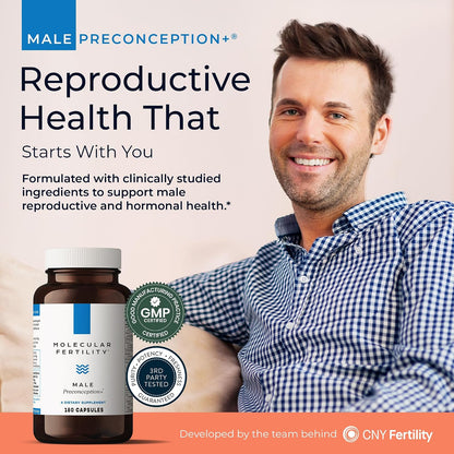 Molecular Fertility Male Preconception+ – Fertility Supplement for Men (30-Day Supply)