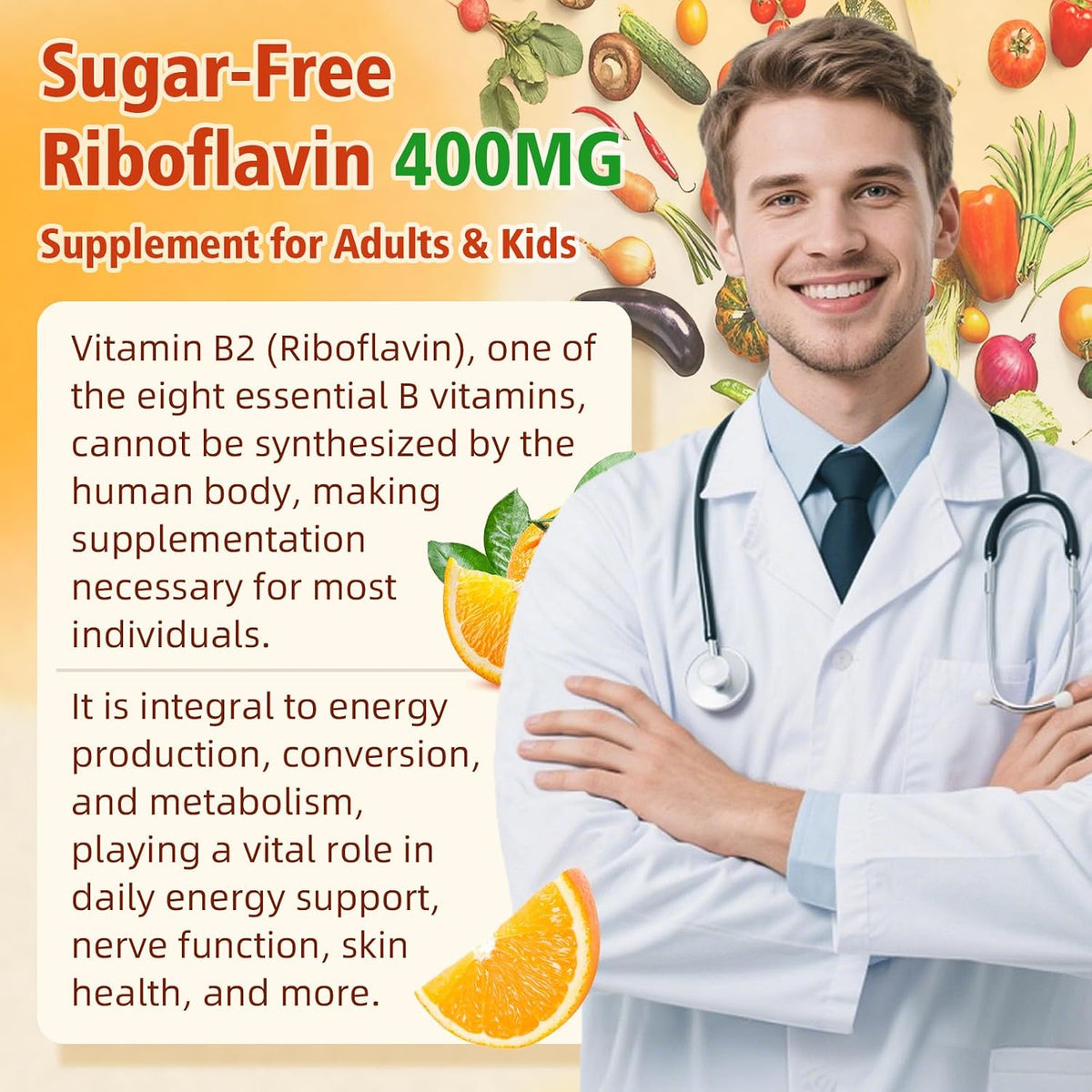 BVIVLOO Vitamin B2 Gummies – Riboflavin 400mg for Energy and Metabolism Support – Image 4