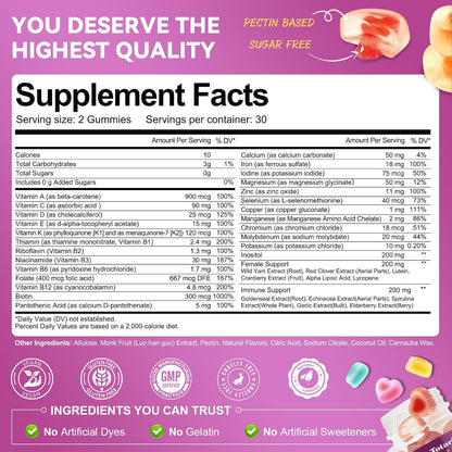 Totaria Sugar-free Women's's Multivitamin – Skin and Hair Nourishment: Biotin, zinc, and antioxidants like lutein – Image 3