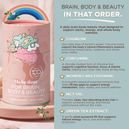 MAKE TIME Brain Health Powder Supplement for – MCTs (Medium-Chain Triglycerides) : Quickly converted into ketones, – Image 3