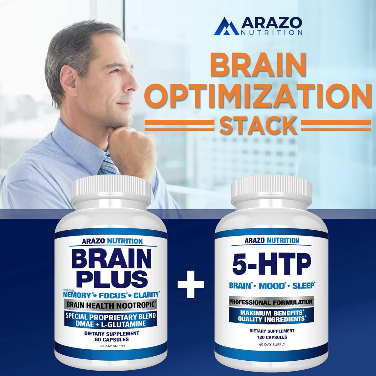 Arazo Nutrition Brain Plus – Nootropic – Students: Those with heavy study loads may find improved concentration – Image 5