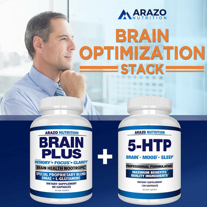 Arazo Nutrition Brain Plus – Nootropic – Students: Those with heavy study loads may find improved concentration – Image 5