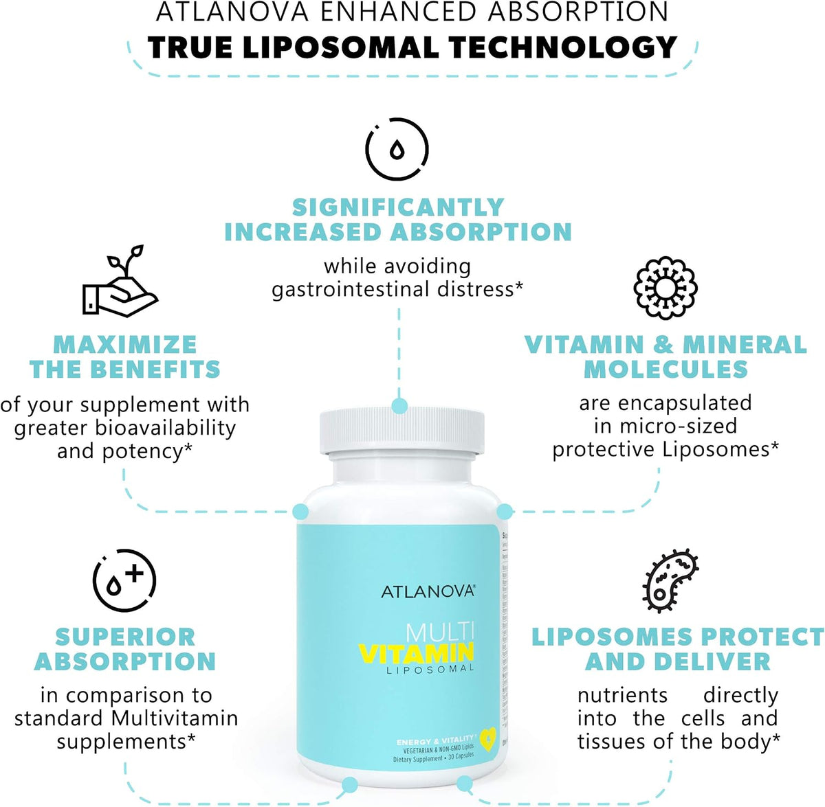 ATLANOVA True Liposomal Multivitamin Multimineral Supplement - 30 Capsules – Image 3