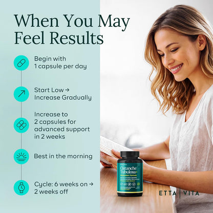 Potent Cistanche Tubulosa Capsules (500mg) – Standardised to 50% Echinacoside & 10% Acetoside – Supports Stress Response, Mood & Hormonal Balance for Men and Women's