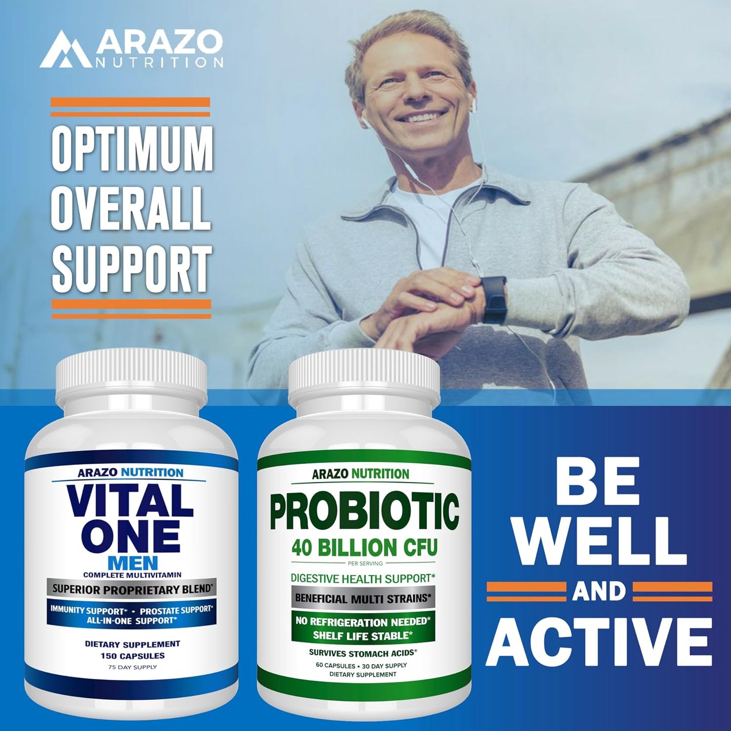 Arazo Nutrition Vital One Multivitamin for Men – Daily Wholefood Supplement (150 Vegan Capsules) - görsel 6
