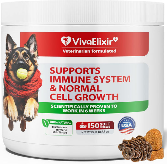 Dog Lumps and Bumps Supplement, Lipoma Treatment for Dogs - Immune Support Chews with Turkey Tail Mushroom, Reishi, – Image 1