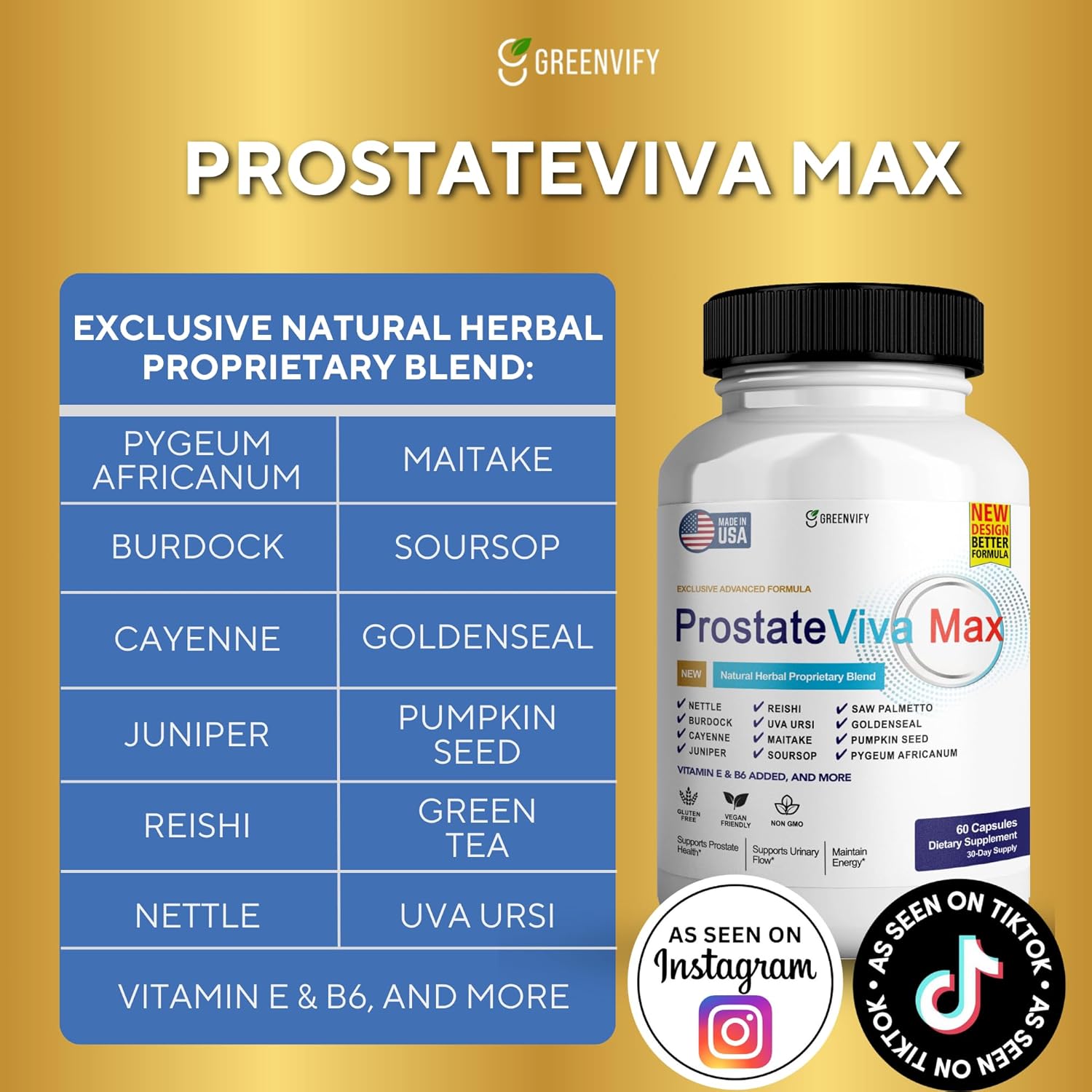GREENVIFY ProstateViva Max - Maximum Strength Prostate Support (300 Capsules) - görsel 4