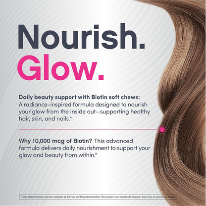 NeoCell Biotin Beauty Soft Chews | 30 Chewables | 10000mcg | Hair, Skin & Nails | Acai Berry Flavour
