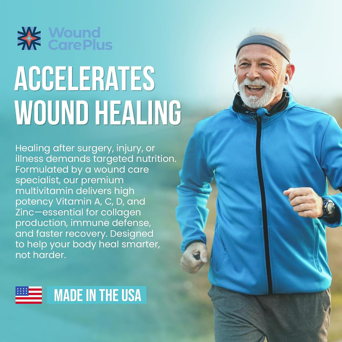 Wound Care Plus Men's Multivitamin – – Skin Health – Vitamin C and zinc contribute to collagen production, which – Image 3