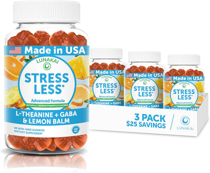 Lunakai USA Made Calm & Stress Relief Gummies – GABA + L-Theanine Supplement for Adults & Kids – 60 Count – Image 9