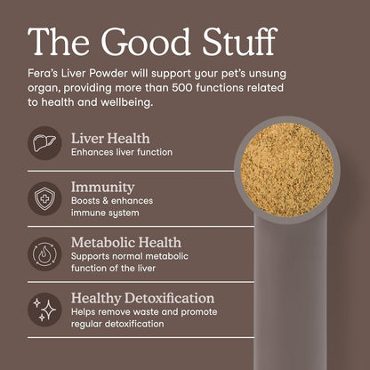 Fera Pets Cat & Dog Liver Supplement Powder with Milk Thistle – 60 Scoops